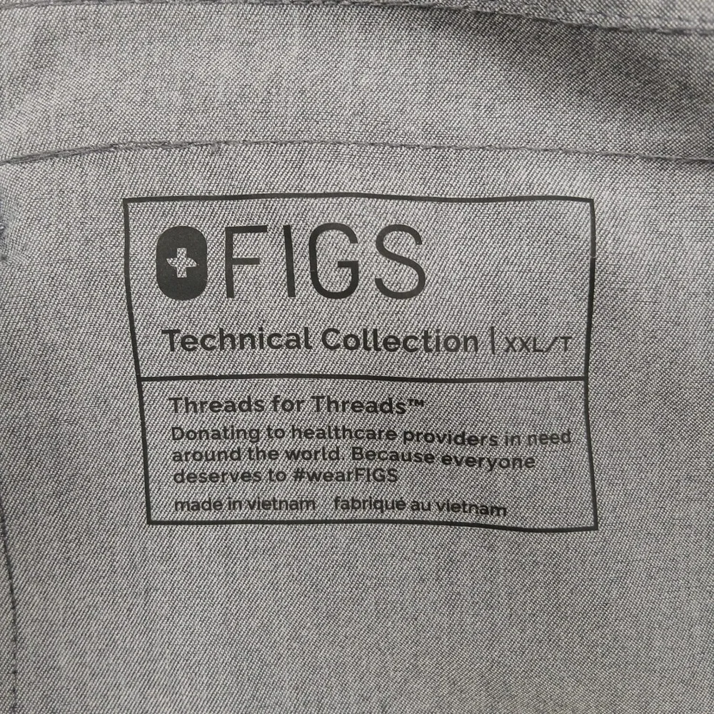 FIGS Technical Collection Scrub Pants Men's XXL/T Gray‎ Straight Leg